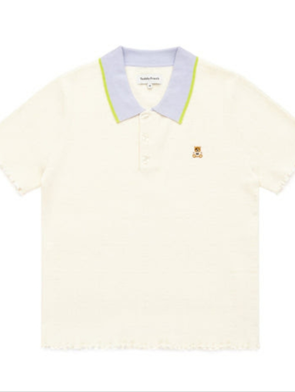 Teddy Fresh 🧸 Logo Pointelle Knit Polo 🧸 Size M